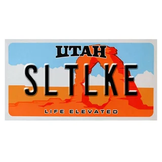 Utah License Plate 12x 6 Printed on Metal Wall Decor