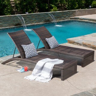 Christopher Knight Home Turin Outdoor Adjustable Wicker Chaise Lounge (Set of 2)