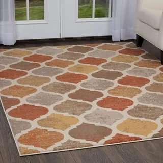 Home Dynamix Tremont Collection Contemporary Beige-Orange Area Rug (5'2" x 7'2")