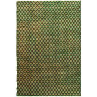 Ecarpetgallery Hand-knotted Keisari Green Wool Rug (6'7 x 10')