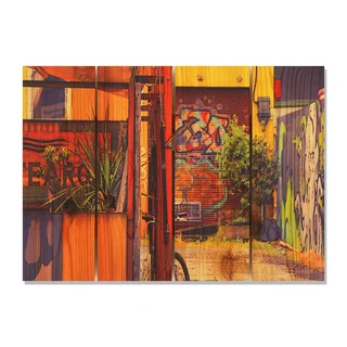 Garden Graffiti 22.5x16 Indoor/ Outdoor Full Color Cedar Wall Art