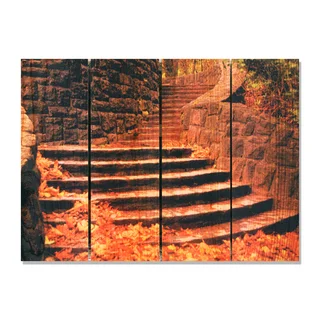 Fall Steps 22.5x16 Indoor/ Outdoor Full Color Cedar Wall Art