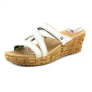 Crocs Women's 'A-Leigh Mini Wedge' Leather Sandals
