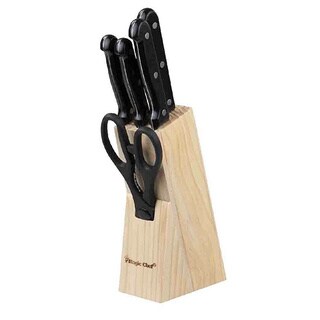 7 Piece Set of Magic Chef Knives with Wood Block