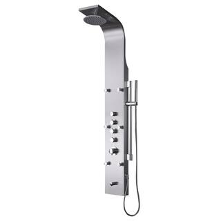 Fresca Palermo Brushed Stainless Steel Thermostatic Shower Massage Panel