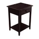Thumbnail 4, Quality Furniture Espresso Night Stand with Drawer and USB Port (17" Wide). Changes active main hero.