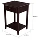 Thumbnail 6, Quality Furniture Espresso Night Stand with Drawer and USB Port (17" Wide). Changes active main hero.