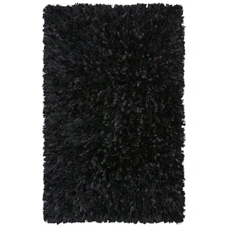 Black Shimmer Shag Rug (21 x 34-inch)