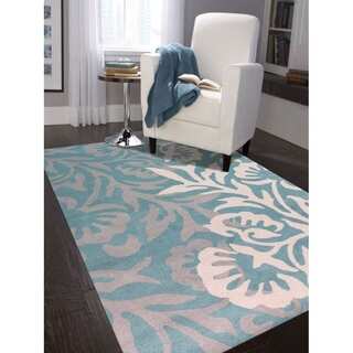 Hand-Tufted Gabriel Teal Blended New Zealand Wool Area Rug (7'6x9'6)