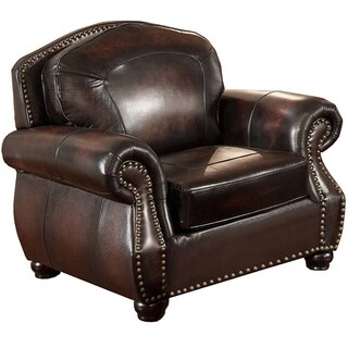 Vail Genuine Leather Armchair with Crocodile Embossing and Feather Down Seating