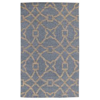 Kosas Home Handwoven Mia Slate Blue and Gold Wool/ Jute/ Cotton Rug (5' x 8')