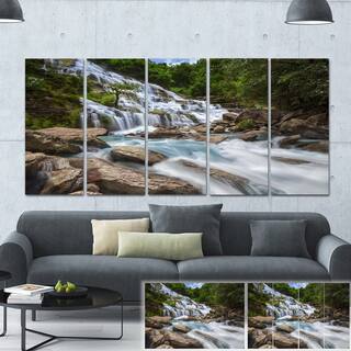 Designart 'White Mae Ya Waterfall Landscape' Photo Canvas Print