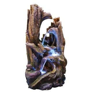 40-inch Tree Trunk Fountain with LED Lights