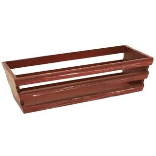Weathered Red Wooden Storage Crate