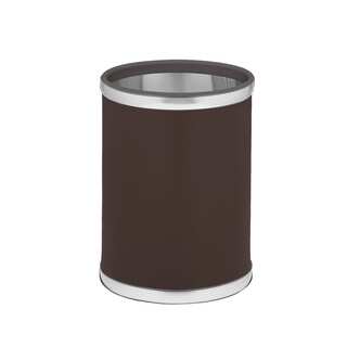 Sophisticates with Brushed Chrome 10.75-inch Round Waste Basket
