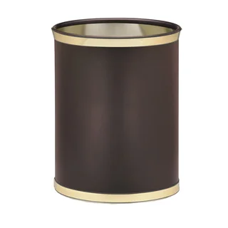 Sophisticates with Polished Gold 14-inch Oval Waste Basket