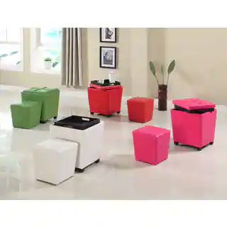 2-in-1 Storage Ottoman with Stool