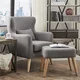 Glenn Modern Contour Wing Chair and Ottoman Set by MID-CENTURY LIVING