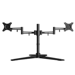 Loctek Df2d Full Motion Free Standing Dual Monitor Arm Desk Mounts Fits Most 10-27 Inches Lcd Screens ,heavy Duty Desktop Stand