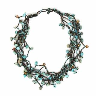 Handcrafted Chunky Stone Necklace - Turquoise (Guatemala)