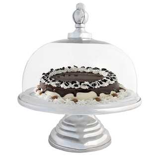 Urban Designs Domed Glass Cake Plate With Aluminum Base