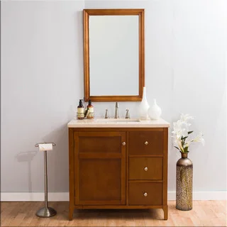 Somette Milano Marble Vanity and Mirror