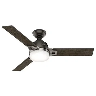 Hunter Fan Leoni 48 inches Noble Bronze and Brushed Nickel with 3 Dark Walnut or Black Oak Reversible Blades