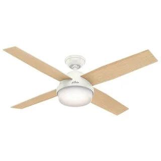 Hunter Fan Dempsey Collection 52 inch Fresh White with 4 Blonde Oak or Fresh White Reversible Blades