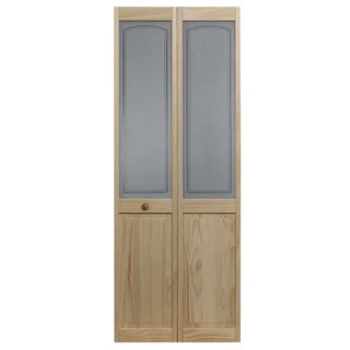 AWC 847 Litho Glass 32-inch x 80.5-inch Unfinished Bifold Door
