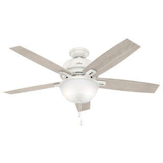 Hunter Fan Donegan Collection 52 inch Fresh White with 5 Fresh White or Light Grey Oak Reversible Blades