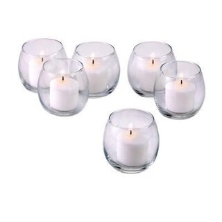 Clear Glass Hurricane Votive Candle Holders with White Votive Candles with 10-hour Burn (Set of 72)