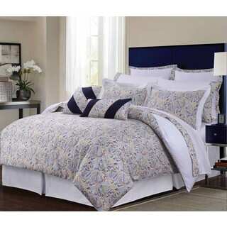 Fiji Multicolor Paisley Cotton Sateen 12-piece Bed in a Bag with Deep Pocket Sheet Set