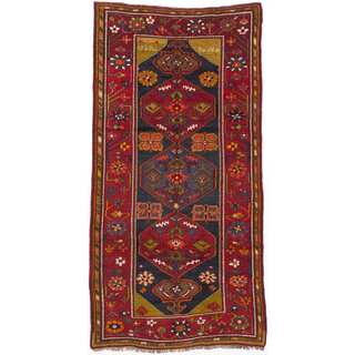 Ecarpetgallery Hand-knotted Antique Shiravan Blue and Red Wool Rug (5'3 x 10')