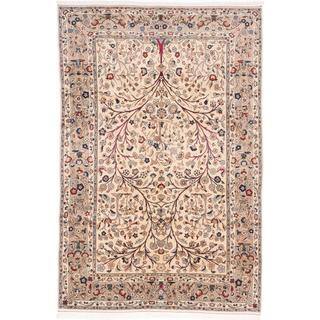Ecarpetgallery Hand-knotted Persian Kashan Beige Wool Rug (6'8 x 10')