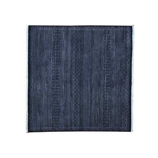 Square Modern Gabbeh Hand Knotted Grass Design Oriental Rug (6' x 6'1)