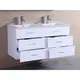 Belvedere 48-inch Contemporary White Wall Floating Bathroom Double Vanity - Thumbnail 3