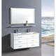 Belvedere 48-inch Contemporary White Wall Floating Bathroom Double Vanity - Thumbnail 0