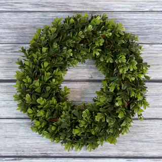 Pure Garden Boxwood Wreath - 14 inch Round