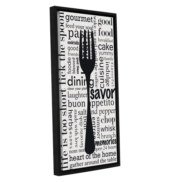 Anna Quach's 'Fork Typography' Gallery Wrapped Floater-framed Canvas