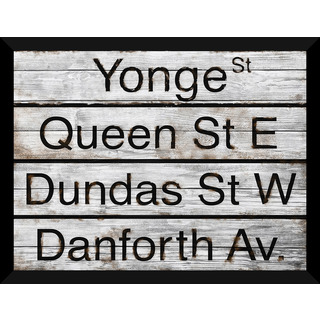 Toronto Street Names Giclee Wood Wall Decor