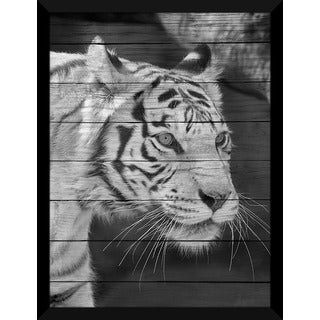 White Tiger Giclee Wood Wall Decor