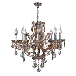 Maria Theresa Collection 8-light Chrome Finish and Amber Crystal Royal Chandelier