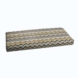Grey Gold Chevron Indoor/ Outdoor Corded Bench Cushion