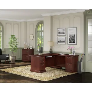 kathy ireland Office by Bush Business Furniture Bennington L-desk, and Lateral File