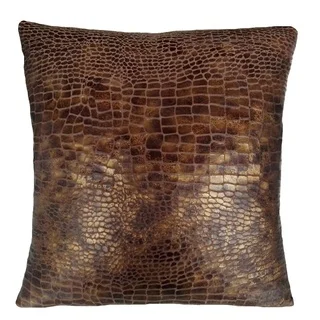 Fashion Street Croc Skin 16-inch Square Deco Throw Pillows (Set of 2)