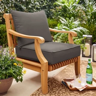 Sunbrella Charcoal Gray 2-piece Cushion and Pillow Indoor/Outdoor Set