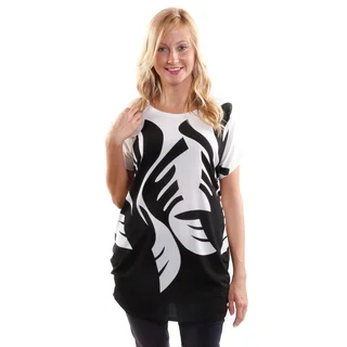 Hadari Women's Leafy Short Sleeve Fashion Tunic