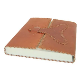 Handmade Camel Leather Journal with Center Opening (India)