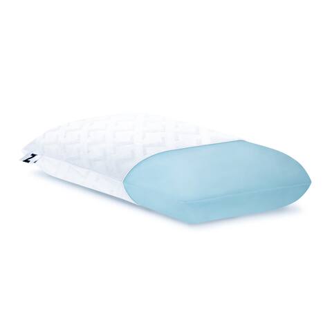 Z Gel Dough Memory Foam Pillow with Cover - White/Light Blue - White/Light Blue