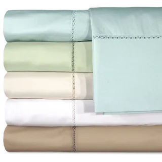Grand Luxe Bellisimo Egyptian Cotton Sateen Deep Pocket 500 Thread Count Cal-King Size Sheet Set in Ivory (As Is Item)